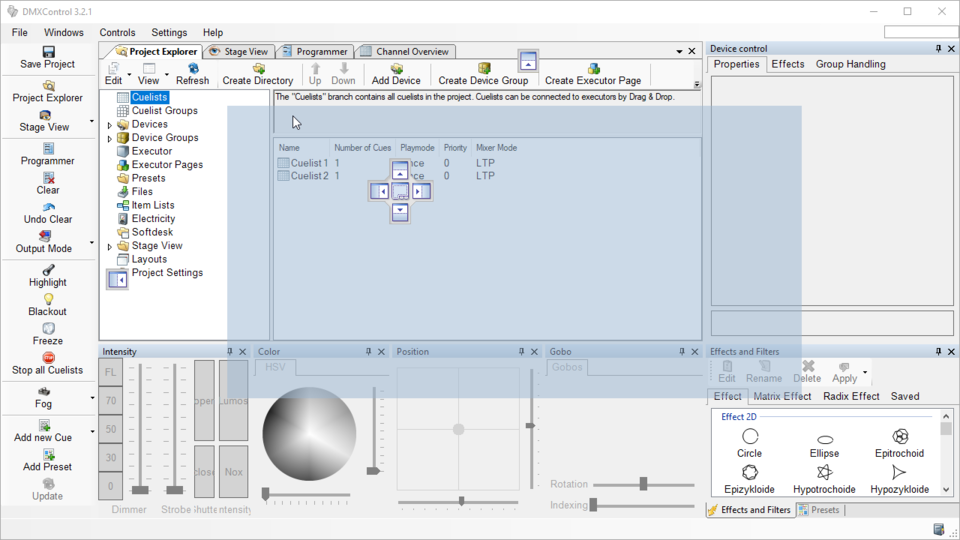 Picture 1: Panel assignment shown with the project explorer.