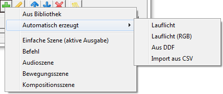 Figure 1:Menü Hinzufügen von Szenen