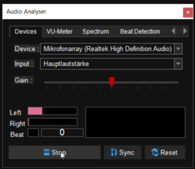 Picture 1.2: Audio Analyser Plugin Dark
