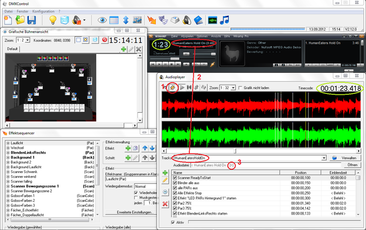 Picture 3: Synchronisisation des Audioplayers mit Winamp