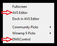 Picture 5: Aktivierung von DMXControl in AVS Plugin